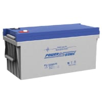 Power Sonic Battery, Rechargeable, Rectangular, Lead Acid, 12VDC, 210Ah, Threaded Stud, SLA Series