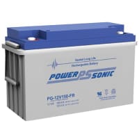 Power Sonic Battery, Rechargeable, Rectangular, Lead Acid, 12VDC, 153Ah, Threaded Stud, SLA Series