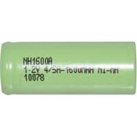 Power Sonic Battery, Rechargeable, 4/5 A, Ni-MH, 1.2 VDC, 1.6Ah, Pressure Contact, NH