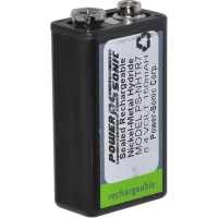 Power Sonic Battery, Rechargeable, Rectangular, Nickel-Metal Hydride, 8.4VDC, 150mAh