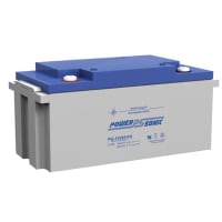 Power Sonic Battery, Rechargeable, Rectangular, Lead Acid, 65Ah, Threaded Stud, SLA Series