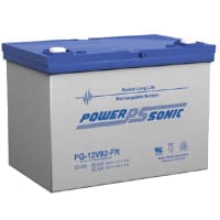 Power Sonic Battery, Rechargeable, Rectangular, Lead Acid, 92Ah, Threaded Stud, SLA Series