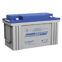 Power Sonic Battery, Rechargeable, Rectangular, Lead Acid, 12VDC, 124Ah, Threaded Stud, SLA Series