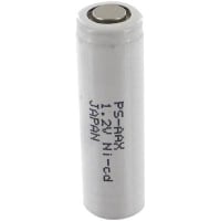 Power Sonic Battery, Rechargeable, AA, Nickel-Cadmium, 1.2VDC, 700mAh, Flat Top, PS Series