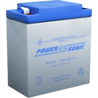 Power Sonic Battery, Rechargeable, Rectangular, Lead Acid, 4VDC, 8Ah, Quick Disconnect: 0.25, PSG