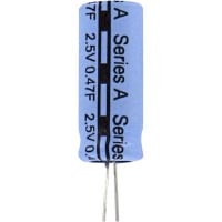 PowerStor Capacitor, 0.47 F, 2.5 WVDC, 3 V, -20% to +80%, 0.150 Ohms @ 1 kHz, -25 C