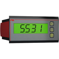 PR Electronics Loop-Powered LCD Indicator, 4-20mA Inpt Signal Loop-Powrd, 4-Digit, 48x96mm