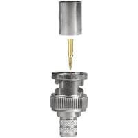 Amphenol RF Connector 50 Ohms Straight RG 6 BNC Silver&frasl Gold Plug Brass TFE Ni