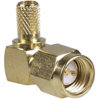 Amphenol RF Connector SMA Angle Plug Crimp&frasl Solder Right Angle Gold over Nickel TF