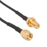 Amphenol RF RF Cable, RP-SMA Straight Plug to Bulkhead Jack RG-174, 12-Inch, 50 Ohms