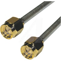 Amphenol RF SMA Straight Plug to SMA Straight Plug on .141 Conformable cable, 0.25 Meters