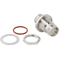 Amphenol RF Adapter, 4.3/10 Jack to 4.3/10 Jack, Bulkhead, Low PIM