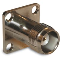 Amphenol RF Connector, TNC Straight Jack, Round Post, 50 Ohm, 4-Hole Flange