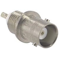 Amphenol RF Connector, BNC, 50 Ohms, Straight/Bulkhead, Receptacle, Nickel Finish