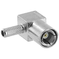 Amphenol RF Connector, SMB, 50 Ohms, Right Angle, Nickel, Die Cast Zinc, Teflon, Gold