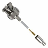 Amphenol RF Connector, 75 Ohms, Straight, RG-174, RG-188, RG-316, BNC, Plug, Brass, Delrin