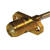 Amphenol RF Connector, Coaxial, SMA, Solder, Teflon, Gold over Nickel, 50 Ohms