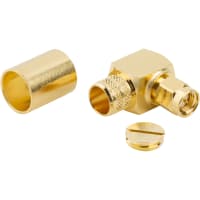 Amphenol RF Connector, SMA, Crimp, Right Angle, Brass, Brass, Gold over Nickel, Teflon