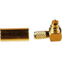 Amphenol RF Connector, MMCX, RG-316U/D, 50 Ohms, 0 to 6 GHz, Brass, Gold, Brass, Gold