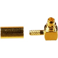 Amphenol RF Connector, MMCX, RG-178B/U, 196A/U, 50 Ohms, 0 to 6 GHz, Brass, Gold, Brass