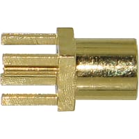 Amphenol RF Connector, MMCX, 50 Ohms, 0 to 6 GHz, 0.295 in., Brass, Gold, Beryllium Copper