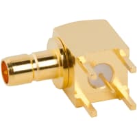 Amphenol RF connector, rf coaxial, smb right-angle pcb jack, 4 legs, mini 75 ohm