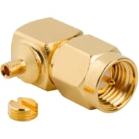 Amphenol RF connector, rf coaxial, sma right-angle plug, dc-12.4GHz, 0.047 semi-rigid cable