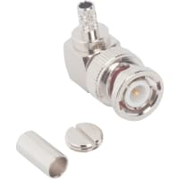 Amphenol RF connector, rf coaxial, bnc right-angle plug, crimp/solder, for lmr200, 50 ohm