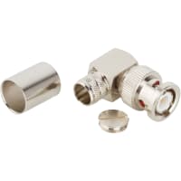 Amphenol RF connector, rf coaxial, bnc right-angle plug, crimp/solder, for rg214, 225, 50 ohm