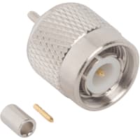 Amphenol RF connector, rf coaxial, tnc straight crimp plug, pin-in-pin, for rg178, 196, 50 ohm