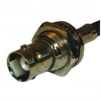 Amphenol RF connector, rf coaxial, bnc bulkhead jack, isolated, crimp, 50 ohm, for rg58, 141, lmr195