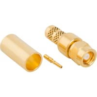 Amphenol RF connector, rf coaxial, smc str plug, solder/crimp, for rg58, 141, 303, lmr195 cable