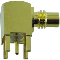 Amphenol RF connector, rf coaxial, smc rt angle recept jack, pcb term, 4 legs, center contact