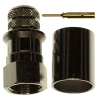 Amphenol RF connector, rf coaxial, f straight plug, crimp/crimp term, for rg11-14awg cont, 75 ohm