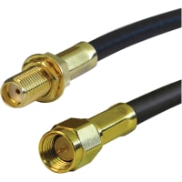 Amphenol RF SMA CABLE ASSEMBLY, STRAIGHT BULKHEAD JACK TO STRAIGHT PLUG, RG-316/U, 6 INCHES