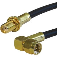 Amphenol RF SMA CABLE ASSEMBLY, STRAIGHT BULKHEAD JACK TO R/A PLUG, RG-316/U, 6 INCHES