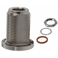 Amphenol RF connector, rf coaxial, between series adapter, amc jack to n jack bulkhd, 50 ohm