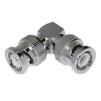 Amphenol RF connector, rf coaxial, bnc in-series adapter, right angle plug to plug, 50 ohm