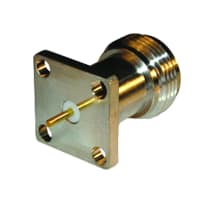 Amphenol RF RF Connector, N Type Straight Jack Round Post 50 Ohm 4-Hole Flange