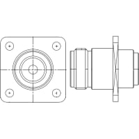 Amphenol RF Conn, RF, N Type Straight Solder Jack for .250 Semi-Rigid 50 Ohm 4-Hole Flange