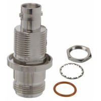 Amphenol RF connector, rf coaxial, between series adapter, bnc jack to n jack bulkhd, 50 ohm