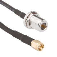 Amphenol RF Cable, SMA Straight Plug to N-Type Straight Bulkhead Jack, RG-58 cable, 12 inches