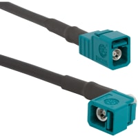 Amphenol RF Cable, FAKRA Straight Jack to FAKRA Right Angle Jack on RG-58 Cable, 5.0 Meters