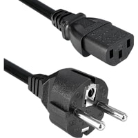 Qualtek Electronics Corp. Cord, Power, IEC 884/CEE7/VII, C13, 3 CondH05VV-F Cbl, 2.5m, 1mm, Black