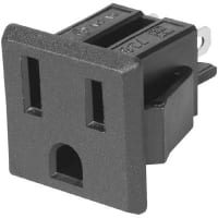 Qualtek Electronics Corp. Straight Blade Socket, 15 A/125 VAC, 1-15R, Solder Terminal, 738W Series