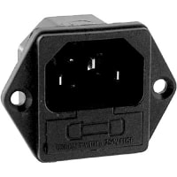 Qualtek Electronics Corp. IEC Plug, 10 A/250 VAC, QC Tab Terminal, Panel Mount, 719W Series