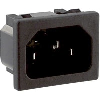 Qualtek Electronics Corp. IEC Plug, 15 A/250 VAC, QC Tab Terminal, Snap-In Mount, 701W Series