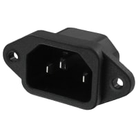 Qualtek Electronics Corp. IEC Plug, 15 A/250 VAC, QC Tab Terminal, Panel Mount, 703W Series