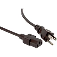 Qualtek Electronics Corp. Cord, Power, 5-15P Plug, C13, 3 Cond SVT Cbl, 76 in., 18 AWG, Black, +60degc Temp