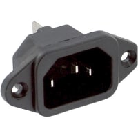 Qualtek Electronics Corp. IEC Plug, 15 A/250 VAC, QC Tab Terminal, Panel Mount, 703W Series